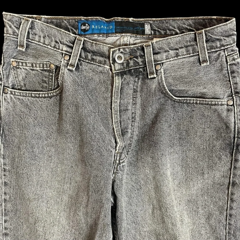 Levi's Vintage‎ SilverTab Gray Denim Jeans Mens 33x30 Fits 32X30 Made In USA Y2K